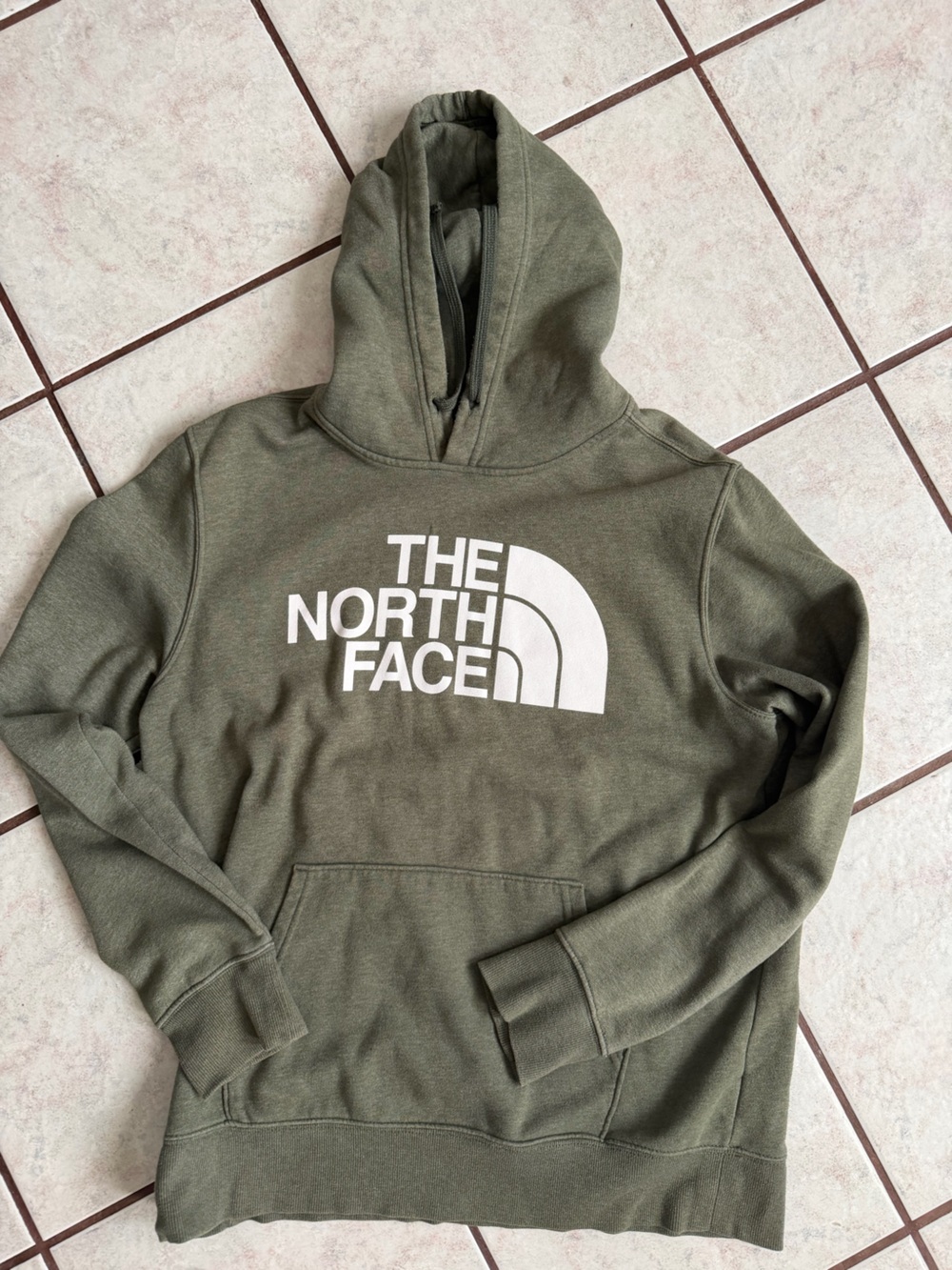 The North Face Olive Green Logo Crewneck Hoodie